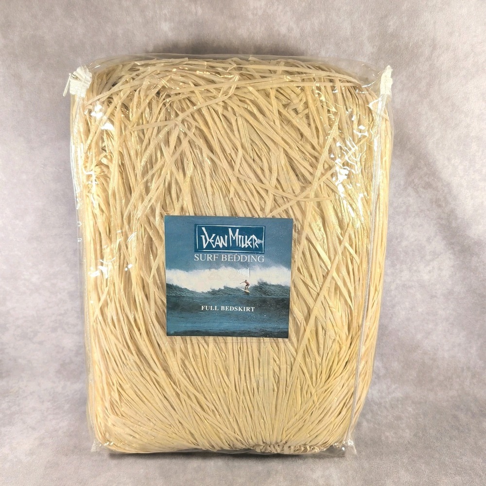 Dean Miller Surf Bedding Rayon Raffia Grass Hula Full Size Bedskirt Hawaiian